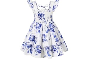 YOUNGER TREE Toddler Girl Dress Kids Sleeveless Ruffle Dresses for Girls Summer Outfits Beach Sundress