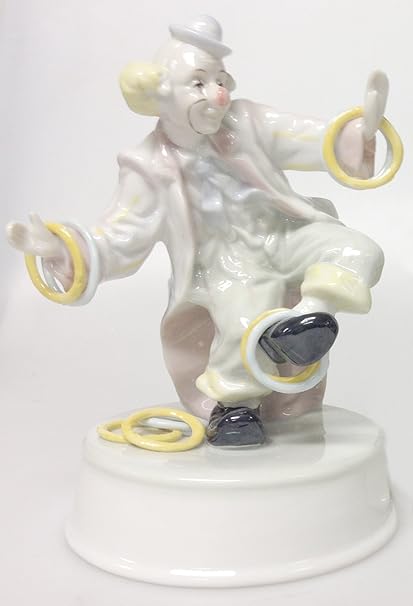 wind up musical porcelain clown doll
