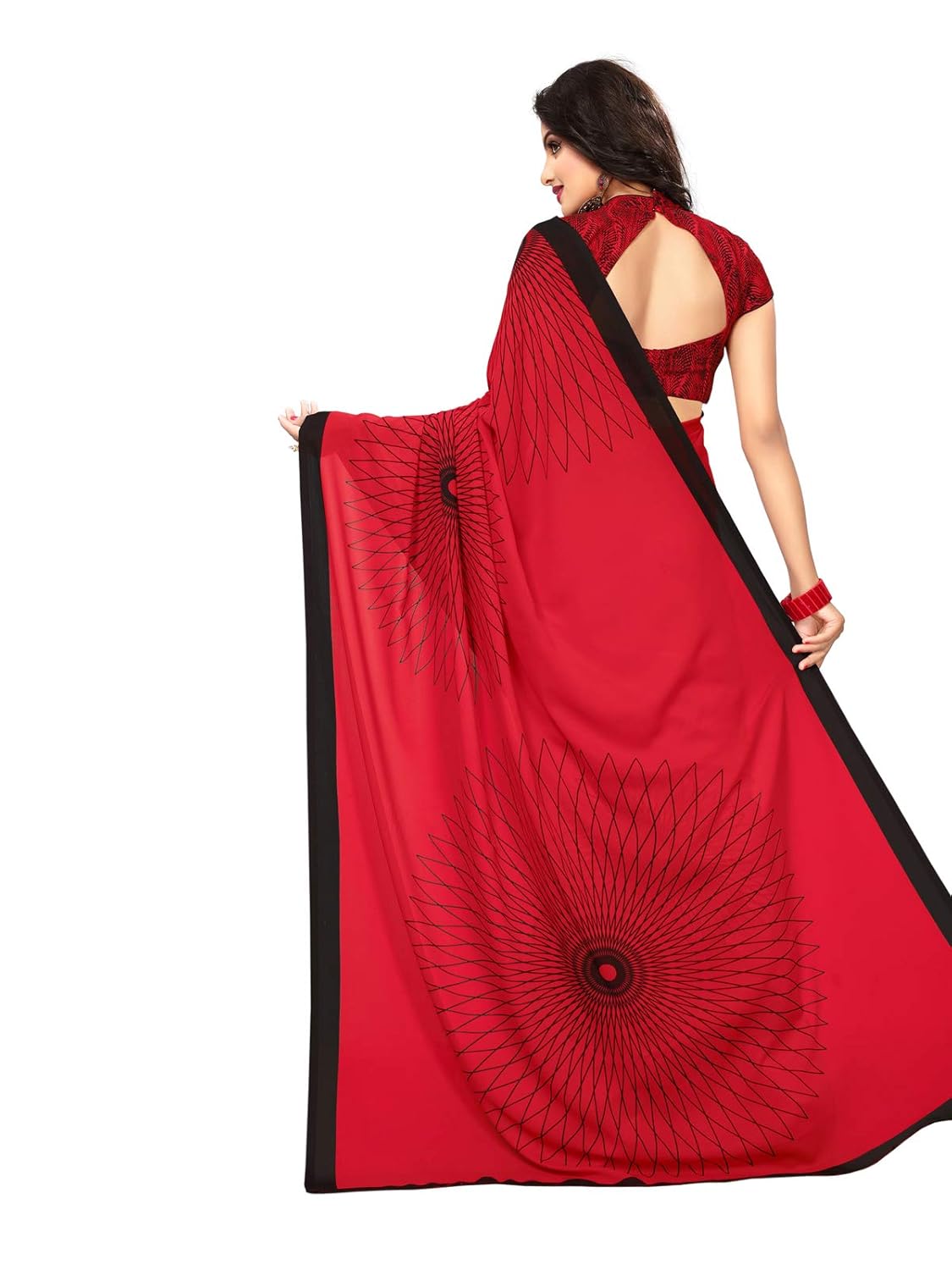 kanchnar women's georgette printed saree