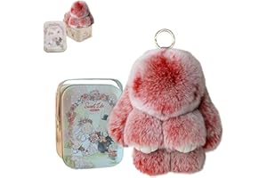BOVVSKY Bunnylulu Keychain with Box, Bunnylulu Keychain with Tin, Bunny Cute Plush Keychain