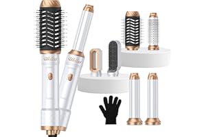 UKLISS 6 in 1 Hair Dryer Brush，Blow Dryer Brush Ionic Hair Dryer，Multi Hair Styler for Fast Drying Styling Curling Straightening Volumizing，Hair Curler Hair Straightener Styler Autowrap Air Styler