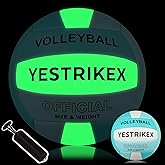 YeStrikeX Official Size 5 Glow in The Dark Volleyball, Fluorescent Light Night Volleyball Soft Indoor Outdoor Volleyball Gift Luminous Night Light Ball for Game Gym Training Beach Play with Pump Kit