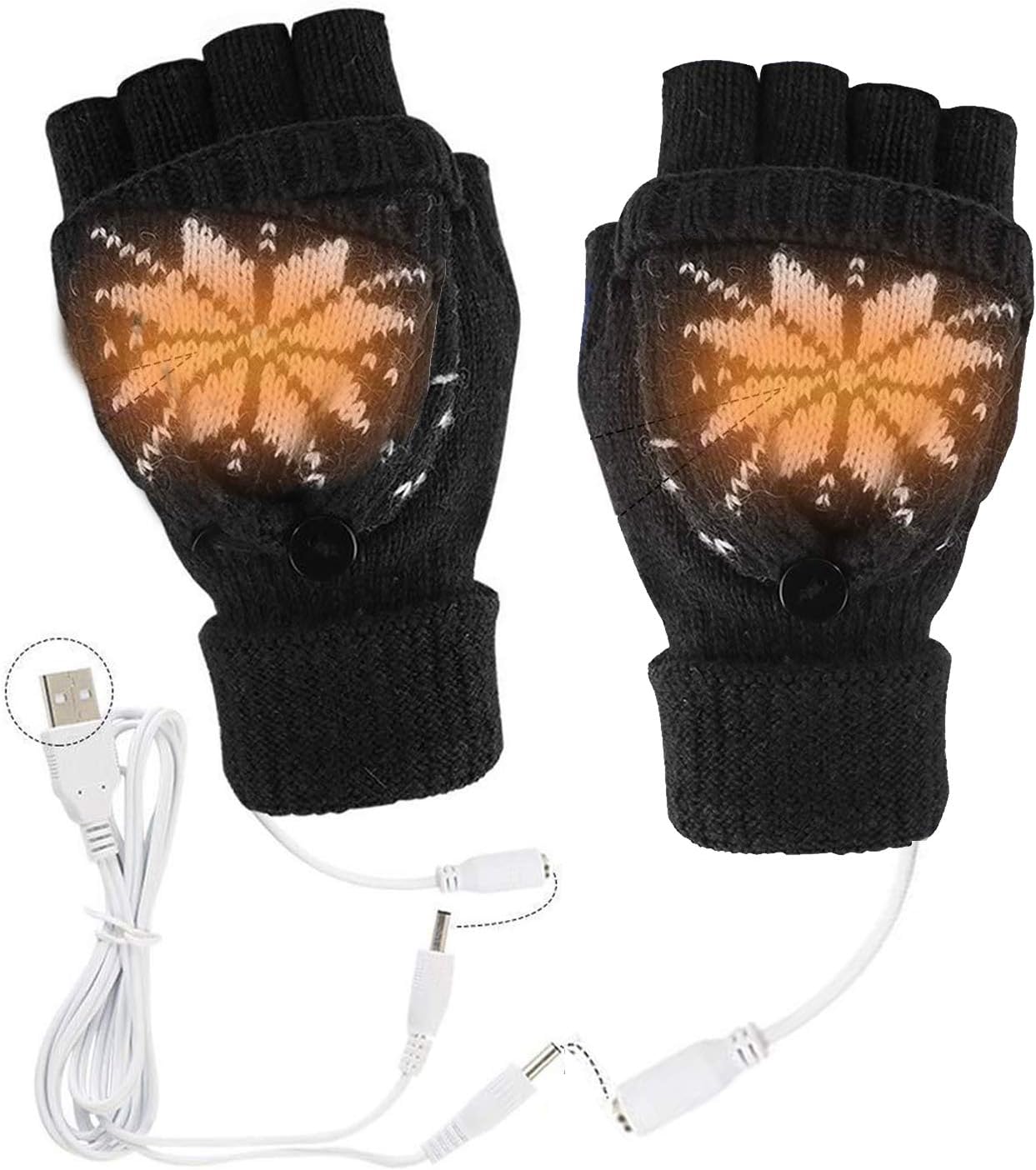 Amazon.com: Winter Electric Heated Gloves, Electric Rechargeable Powered Gloves Hand Warmer in 