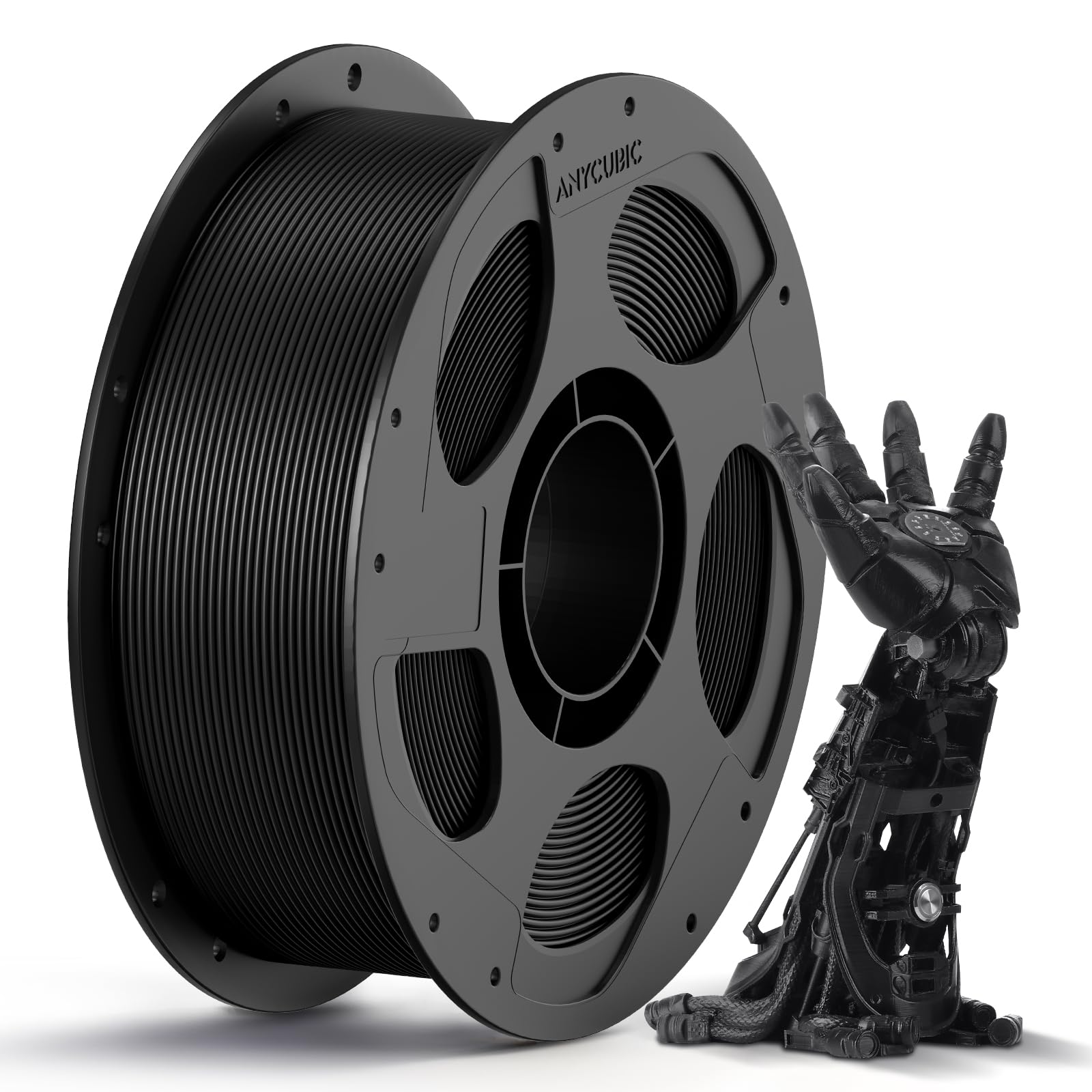 Photo 1 of ANYCUBIC PLA 3D Printer Filament, 3D Printing PLA Filament 1.75mm Dimensional Accuracy +/- 0.02mm, 1KG Reusable Spool (2.2 lbs), Black