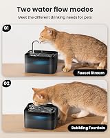 PawPoll Cat Water Fountain 2.2L Ultra Silent Filtered Drinking Fountain Black view 6