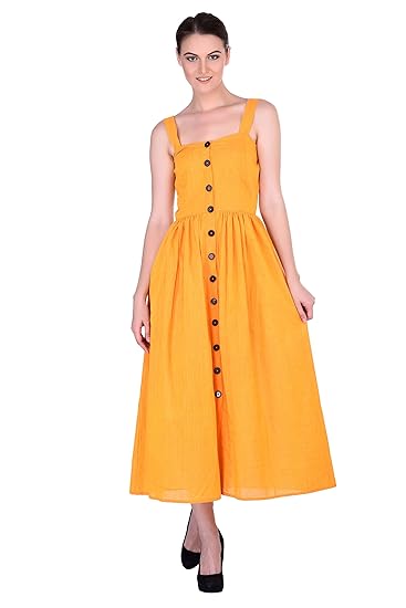 orange button up dress