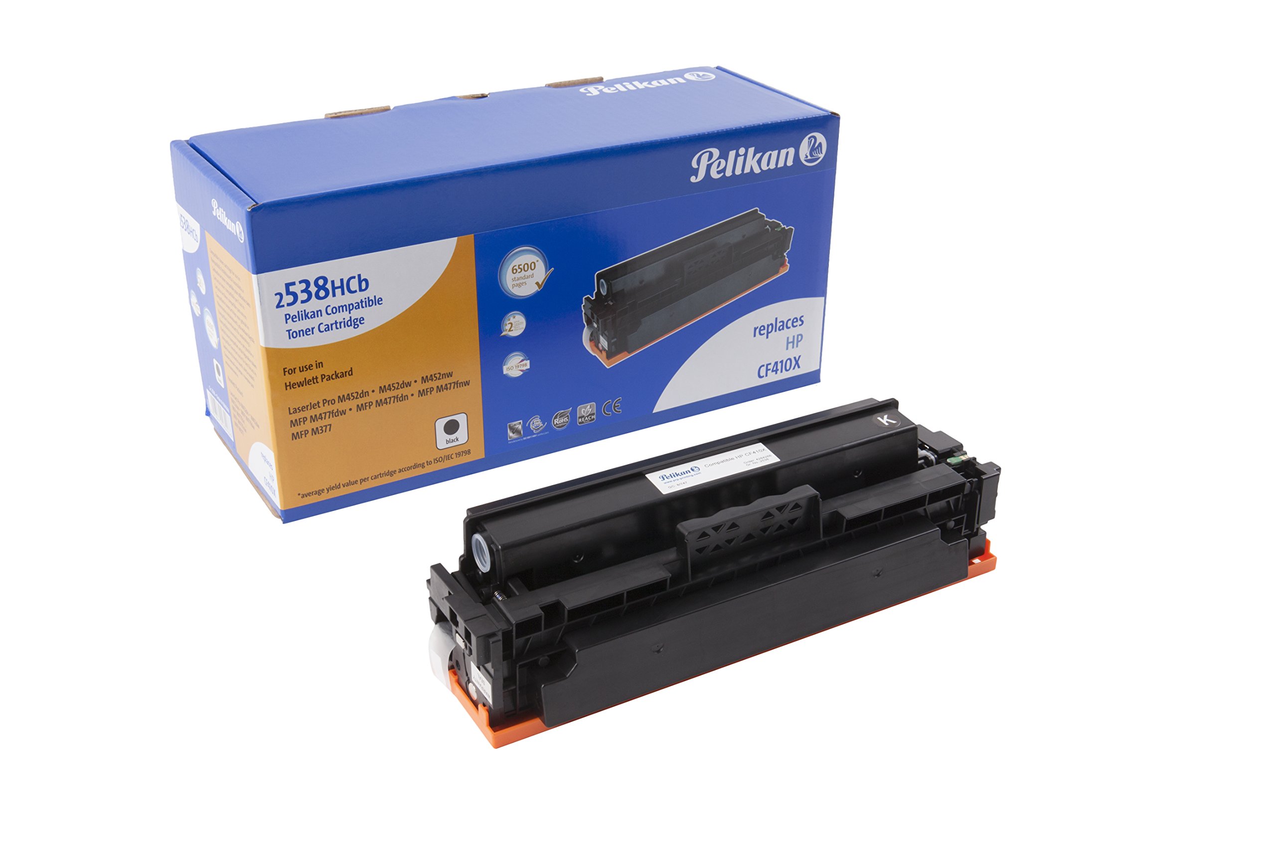 Pelikan Toner 4284266 replaces HP CF410X (for Printer HP LASERJand PRO M452DN,M452DW,M452NW,MFP M477FDW,MFP M477FDN,MFP M477FNW,MFP M377) black
