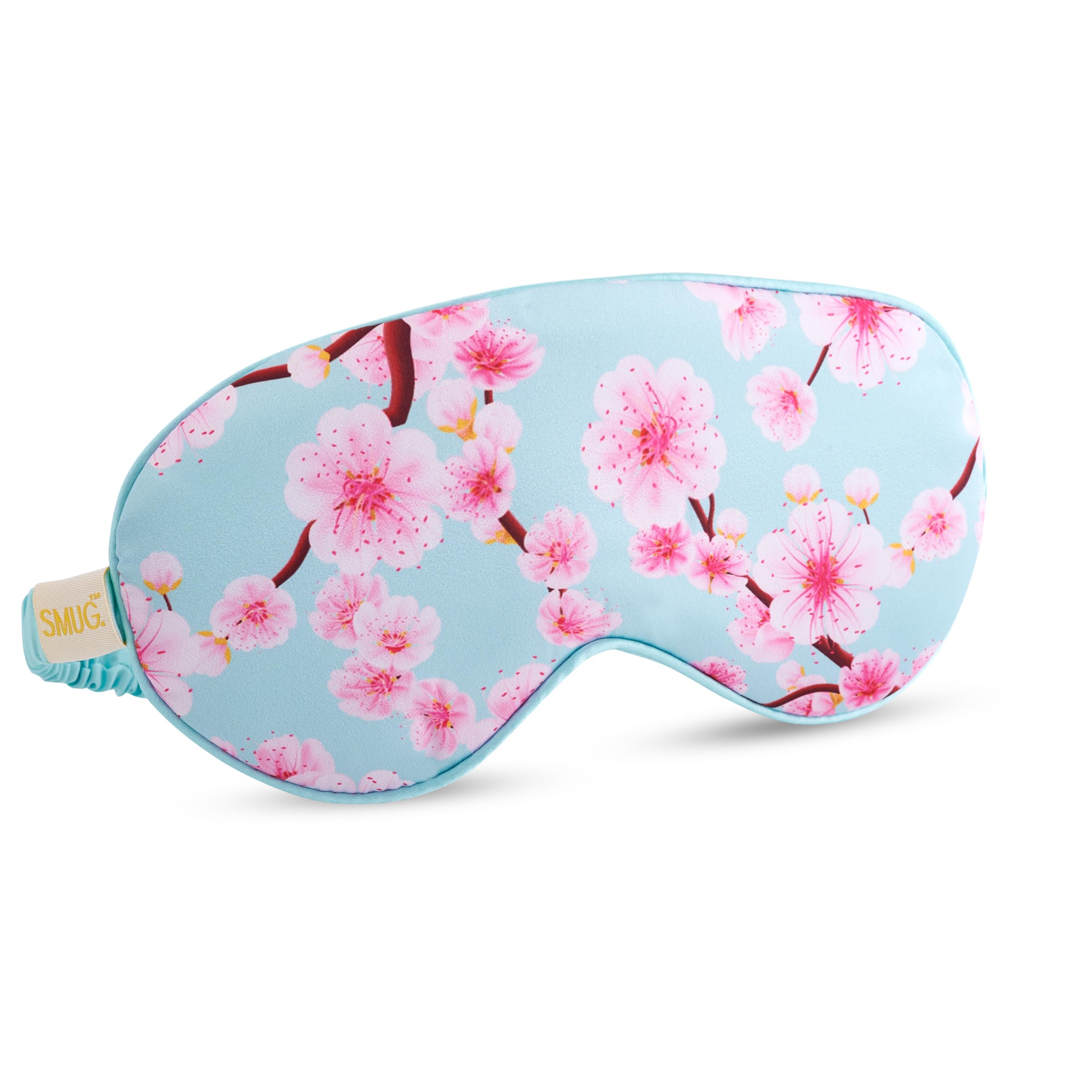 SMUG Satin Sleep Mask - Sleep Aid for Women & Men for Sleeping & Travel Essential - Silky Soft to Nourish Skin & Reduce Dark Circles - Eye Cover to Block Out Light - Cherry Blossom