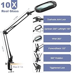 10X Rectangle Magnifying Glass with Light and