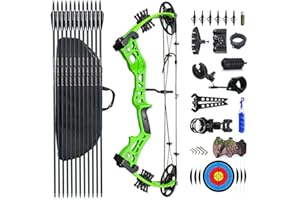 PANDARUS Compound Bow Set 15-45lbs for Pull Beginner and Teens Right Handed Adjustable 18"-29" Draw Length, 320 FPS Speed, Hunting Bow Archery Set New 2024