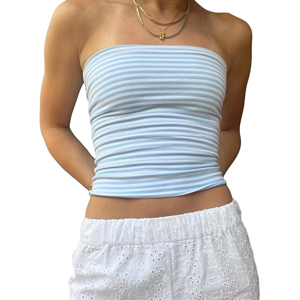 GOKKILRW Summer Tube Tops Basic Crop Tops for Women