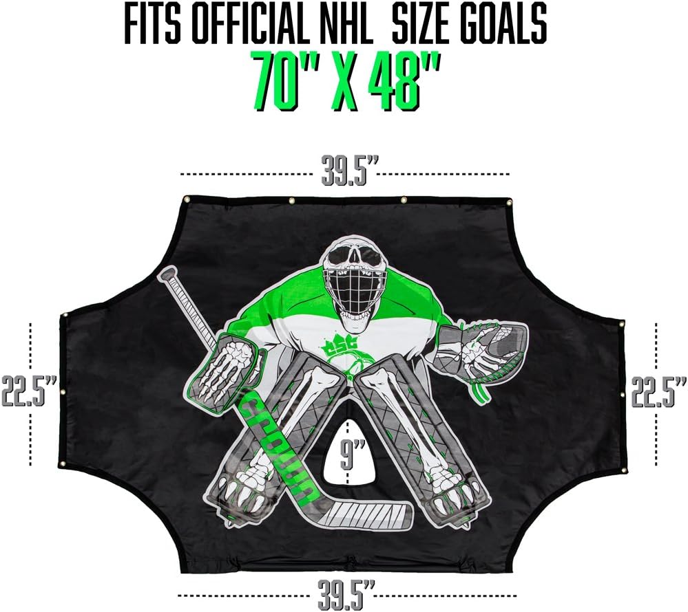 Crown Sporting Goods 72" x 48" Green Skull Sniper Ice Hockey Practice Shooting Target : Sports & Outdoors