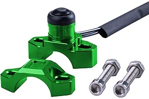 ORAEVY CNC Universal Motorcycle Engine Stop Start Kill Switch Button with Mounting Backplate Compatible with Kawasaki KX250 KX450F KLX110 - Green