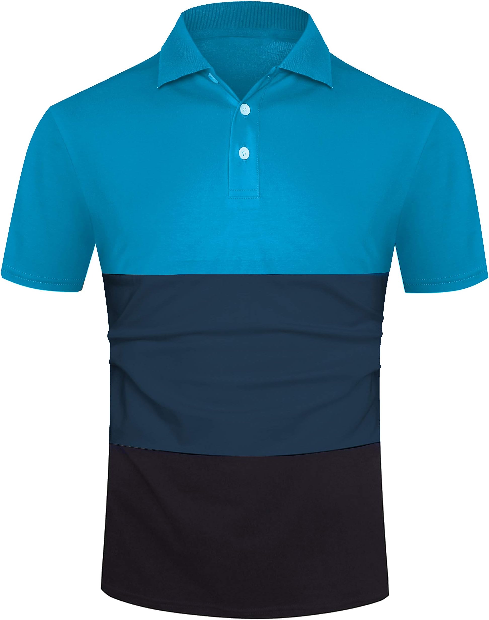 Musen Men Short Sleeve Polo Shirts Casual Cotton Modern Fit Color Block Rugby Polo T-Shirts Tops