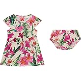 GUESS baby-girls Eco Short Sleeve Stretch Jersey Dress and Diaper Cover