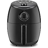 Elite Gourmet EAF-0201 Personal 2.1 Qt. Compact Space Saving Electric Hot Air Fryer Oil-Less Healthy Cooker, Timer & Temperat