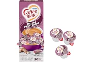 THE HAMPTON CANDY COMPANY Italian Sweet Cream Liquid Coffee Creamer Singles, 50 Creamers Singles Serve Box (18.7 Fl Oz.)