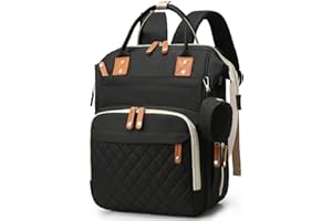 LIMHOO Diaper Bag Backpack Multifunction Travel Bag with USB Charging Port (Black)