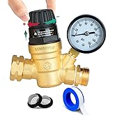 STMOUTUO RV Water Pressure Regulator for RV Camper. Brass Lead-Free Adjustable Camper Water Pressure Regulator with 0-160 PSI Gauge ,Reducer Valve W Filter,Package includes 1 raw tape for water pipes.
