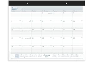 2025 AT-A-GLANCE® Monthly Desk Pad Calendar, 21-3/4" x 17", Black/White, January To December