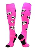 MadSportsStuff Love Soccer Hearts Socks Over the
