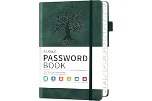 ALKALO Password Book with Alphabetical Tabs, 4.5"x5.9"Small Pocket Password Keeper Book, 160 Pages/100GSM Hardcover Notebook, Password Organizer for Internet Website Address Login