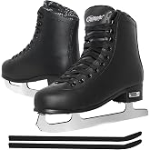 MammyGol Womens/Misses/Girls Lace up Light Support Ice Figure Skates Women Size 6 7 8 9 10 11 12