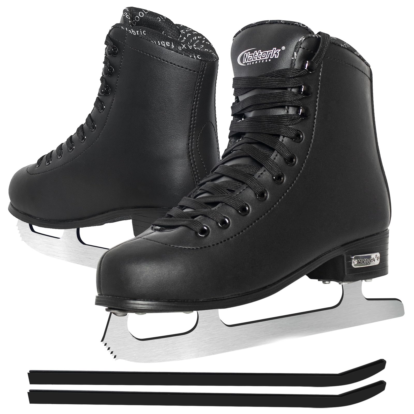 Photo 1 of MammyGol Classic Ice Figure Skates for Men/Adult/Big Boys Lace up with Steel Blade Light Support Ice Figure Skates in Black Color US Size Men 8