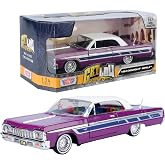 Motormax Get Low Series 1964 Impala Hard Top Lowrider 1:24 Diecast Model Purple with White Top 79021