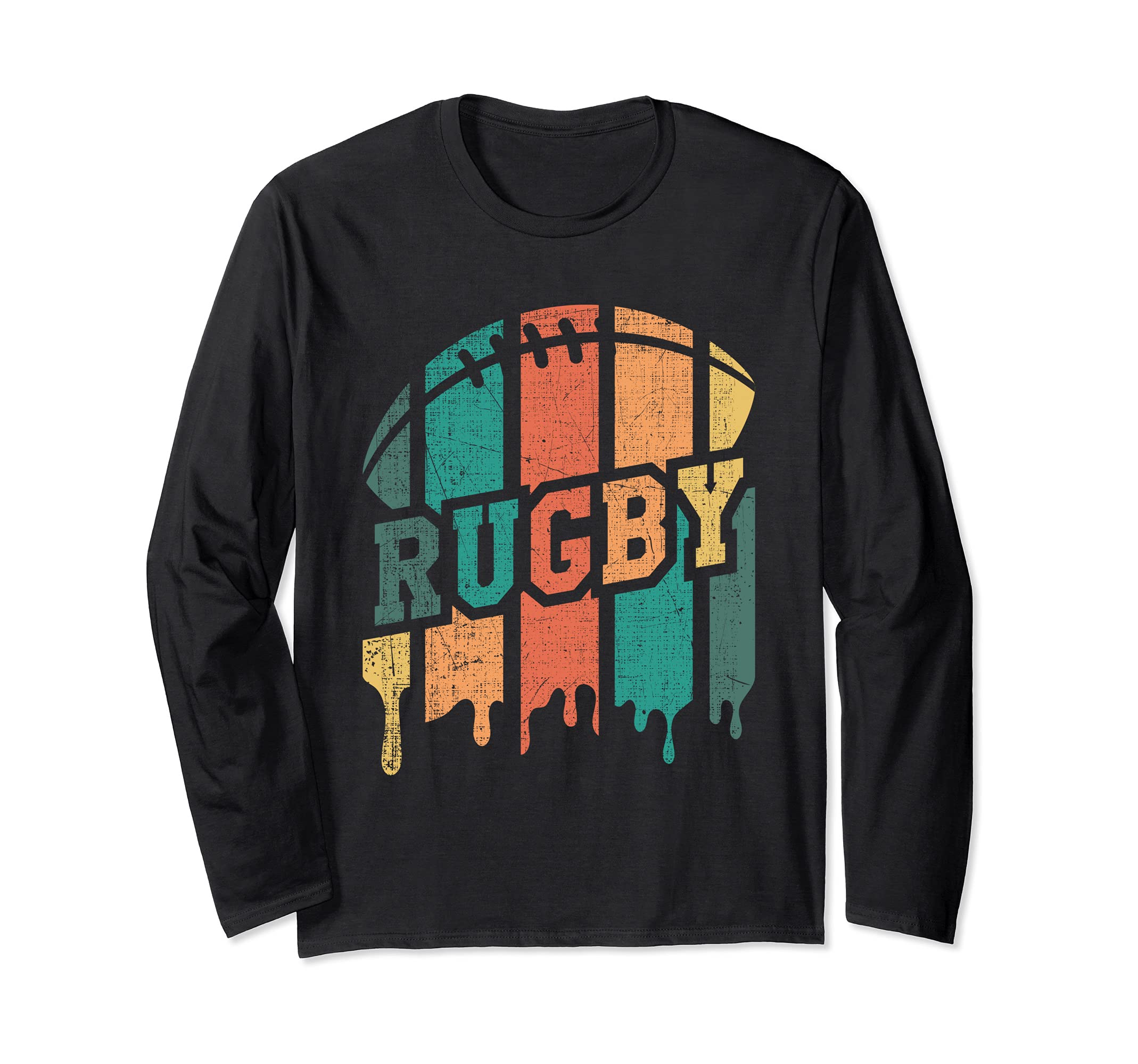 Vintage Retro Rugby Player Rugby Fan Rugby Coach Long Sleeve T-Shirt