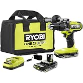 RYOBI ONE+ HP 18V Brushless Cordless 1/2 in. Hammer Drill Kit with (2) 2.0 Ah Batteries, Charger, and Bag (PBLHM101K2)