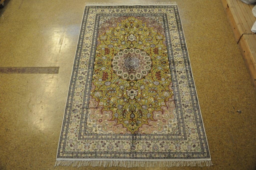 Amazon Com Silk Tabriz Green Rugs Sale Hand Knotted Rug 5 X 8
