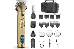 REHOYO Beard Trimmer for Men, Travel Electric Shavers for Men with Case, Cordless Hair Clipper, Mens Grooming Kit for Mustache Body Nose Face - 180 Mins Shaving, Gifts for Him & Father