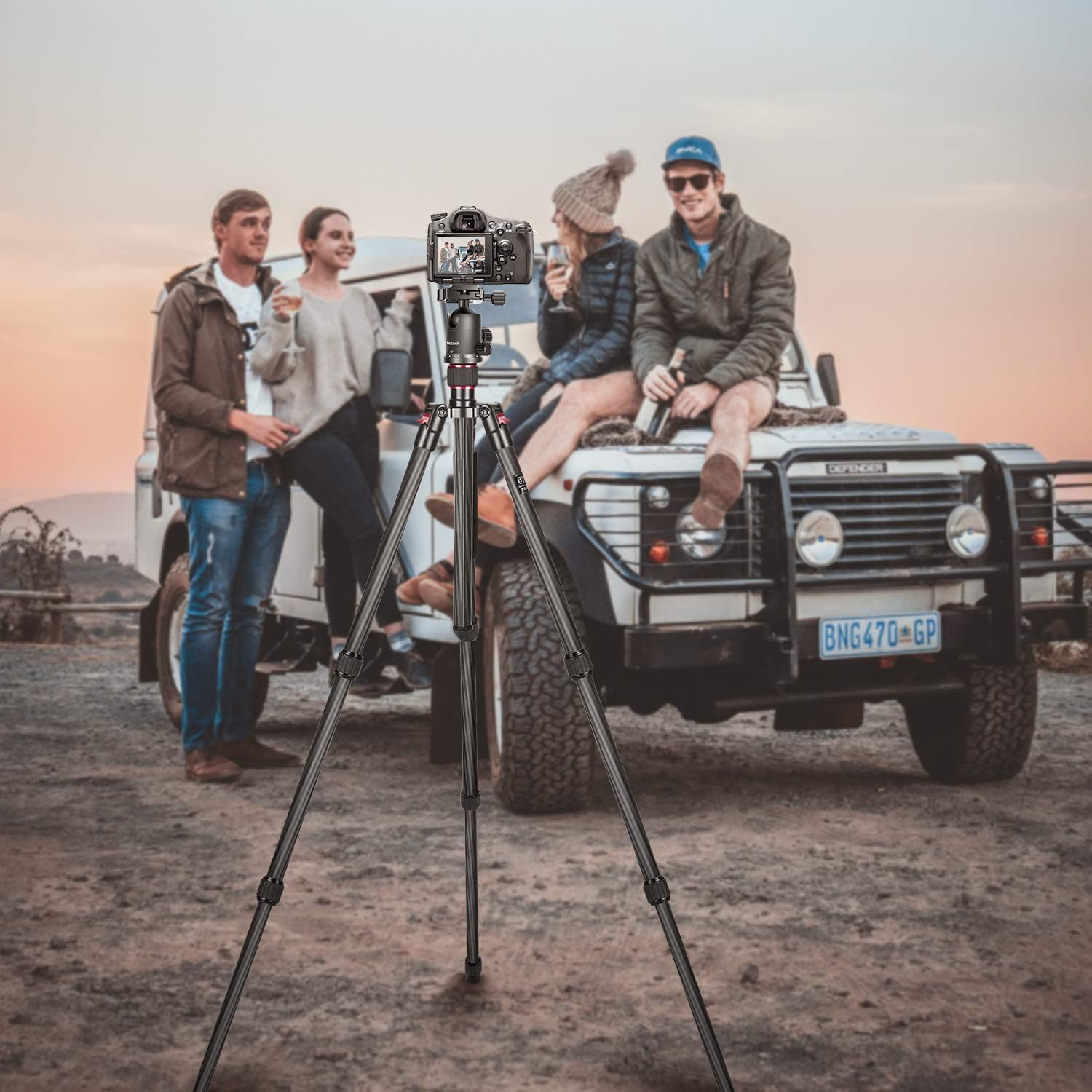 Neewer Carbon Fiber 66 inches/168 centimeters Camera Tripod Monopod with 360 Degree Ball Head, 1/4 inch Quick Shoe Plate, Bag for DSLR Camera, Video Camcorder, Load up to 26.5 pounds/12 kilograms : Camera & Photo