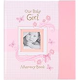 Christian Art Gifts Girl Baby Book of Memories Pink Keepsake Photo Album | Our Baby Girl Memory Book | Baby Book with Bible Verses, The First Year