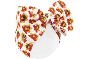 YanJie Thanksgiving Baby Headbands Turkey Printed Bows Newborn Baby Girl Hair Bows Infant Party Toddler Headband Turkey Trot Hair Accessories Gift