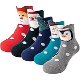 Yvinak Unisex Kids Cartoon Christmas Winter Cute Socks Children Toddler Girls Boys Xmas Funny Winter Warm Socks