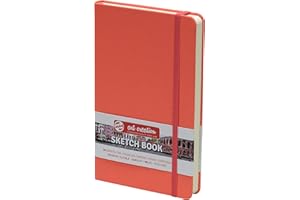 TALENS Tarens T9314-312M Art & Creation Sketchbook, Drawing Notebook, 5.1 x 8.3 inches (13 x 21 cm), Coral Red, Thickness: 4.9 oz/yd², Fine, Acid Free Paper, 80 Sheets