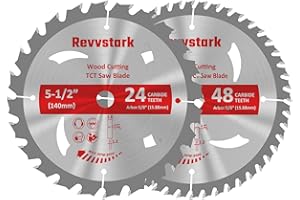 Revvstark Circular Saw Blade 5-1/2" 24T&48T, TCT Saw Blades with 5/8" Arbor, Professional for Wood Cutting