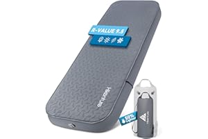 Hikenture Self Inflating Sleeping Pad, 10CM Foam Camping Mattress, 9.5 R-Value Insulated Camping Mat with Pump Sack, Portable