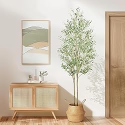 Alupssuc Tall 7ft Artificial Olive Trees, Faux