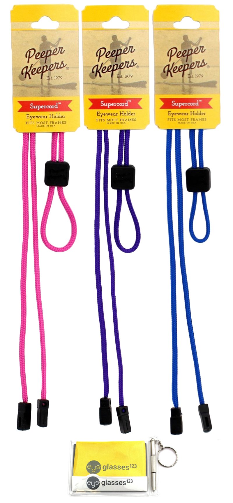 Eyeglass Retainer & Sunglass Holder By Peeper Keepers Supercord