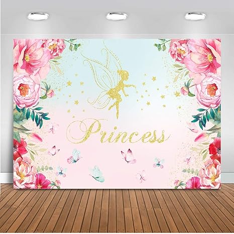 Amazon Com Mocsicka Princess Birthday Floral Backdrop Baby Shower