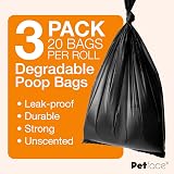 Petface Dog Poop Bag Refills 60 Bags Pack of 3 Degradable Tie Handle view 3