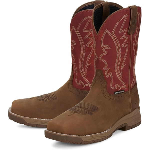 Amazon.com | Justin Mens Stampede Bolt Comp Boots 8 D Tan  display picture 1