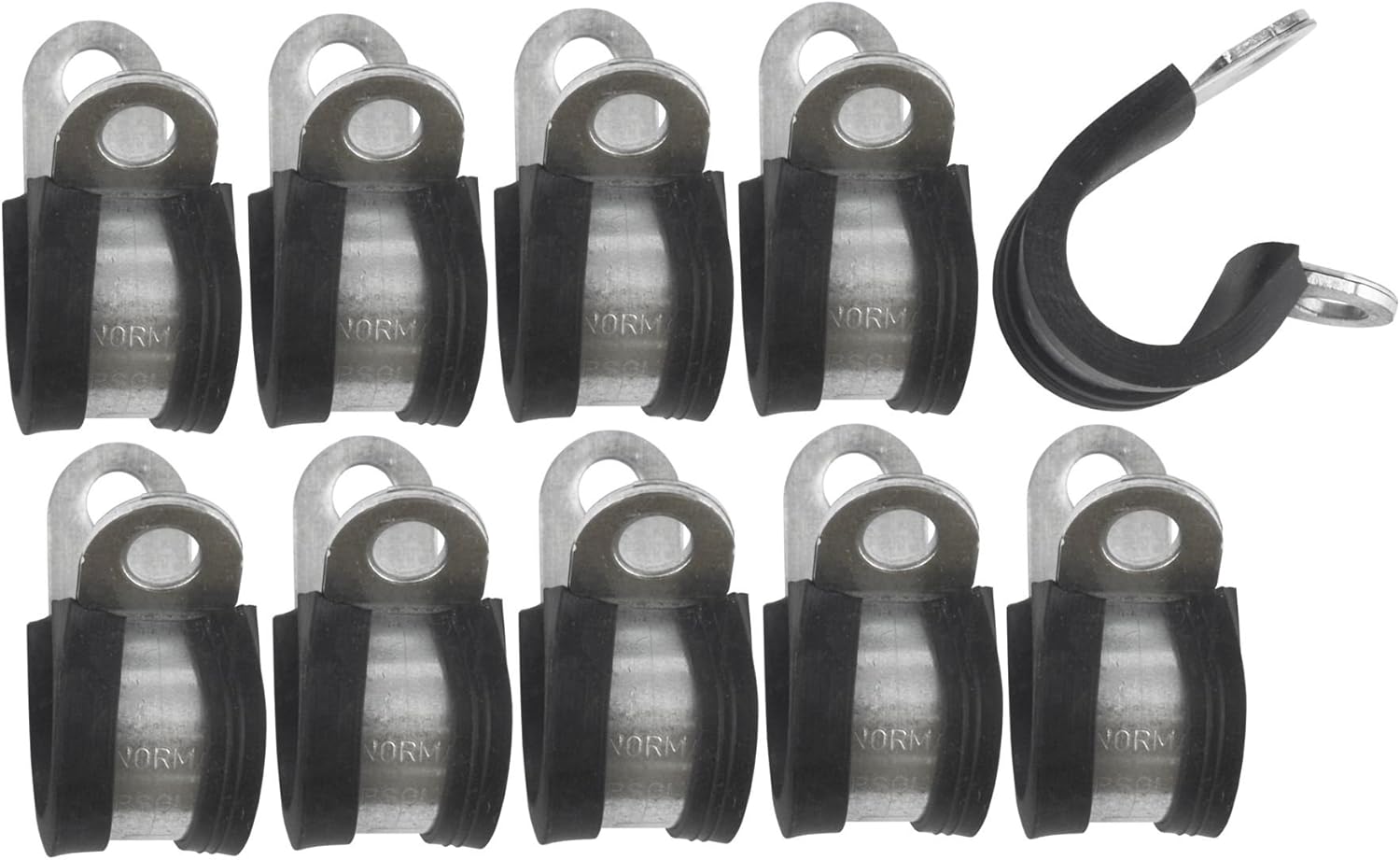 Brake Pipe Clips Rubber Lined P Clips 1/2" (12.7mm) lines Pack of 10