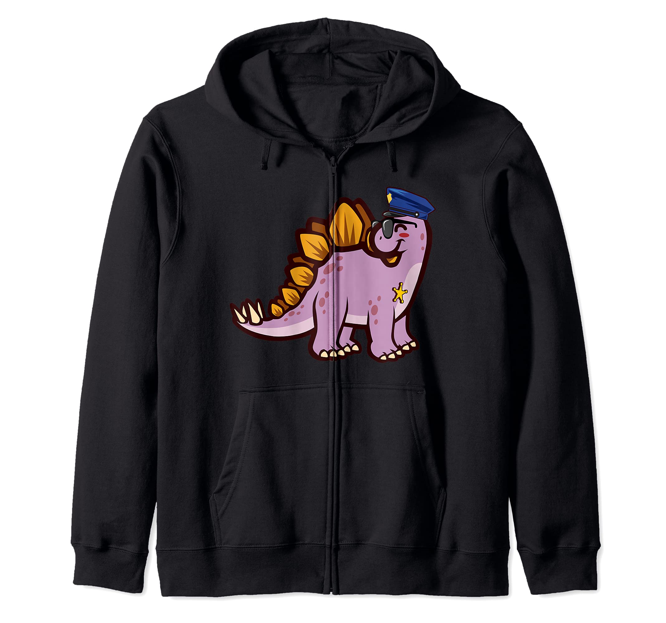 Police Officer Cop Law Enforcement Stegosaurus Dinosaur Zip Hoodie