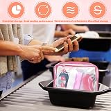 BEHAHAI Clear Travel Toiletry Bag TSA Approved Quart Size Pink view 4