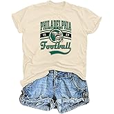 Women Football Shirts Game Day T Shirt Casual Football Mom Tees Sports Gift Short Sleeve Novelty Tops