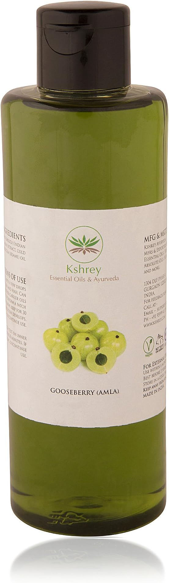 Kshrey Ayurveda Amla Hair Oil with No Mineral Oil and Paraben-Free -Macerated with Sesame Oil (200 ml)
